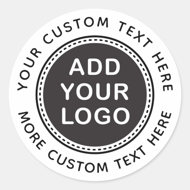 Custom logo and text promotional business template classic round sticker (Front)