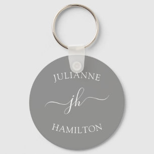 Custom Logo and Text Promotional Grey Key Ring