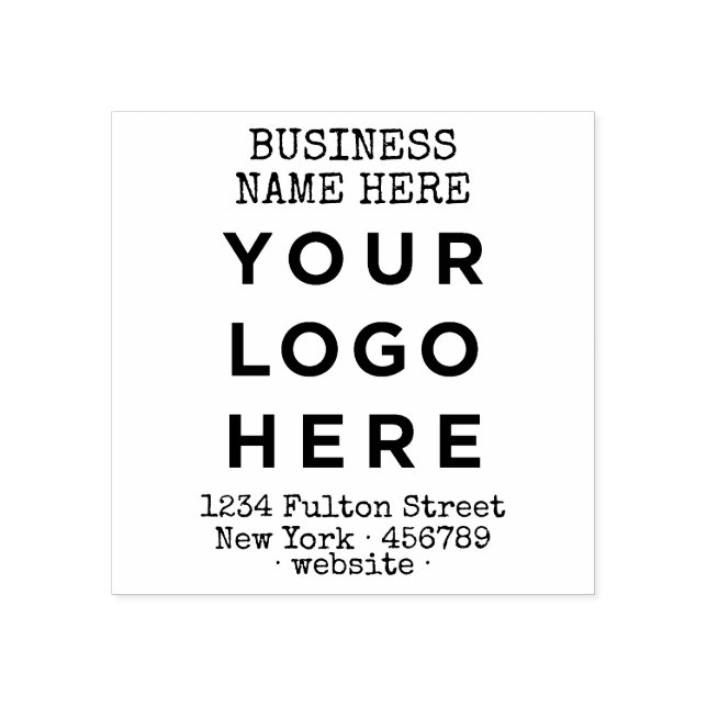 Custom Logo and Text Return Address Rubber Stamp (Imprint)