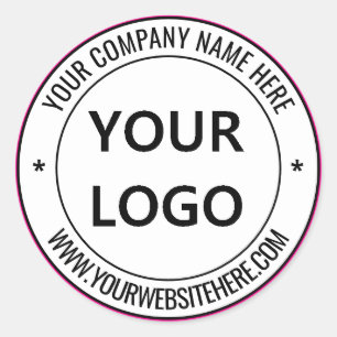Custom Logo and Text Round Sticker Choose Colors