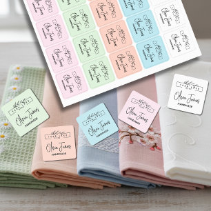 Custom logo and text square fabric clothing 