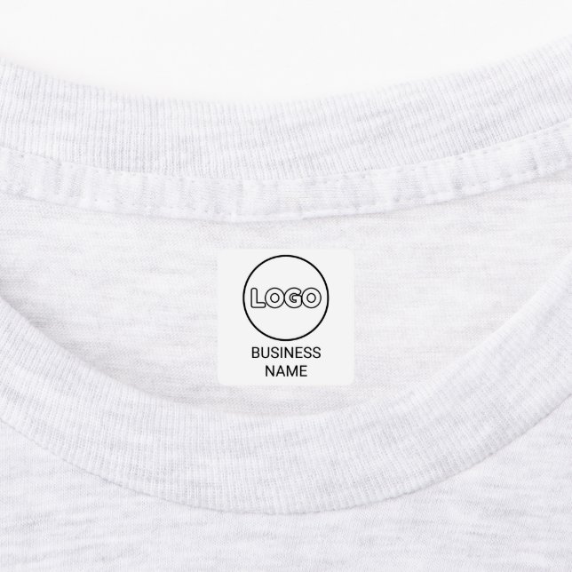 Custom Logo and Text Square Fabric Clothing Labels (Affixed)