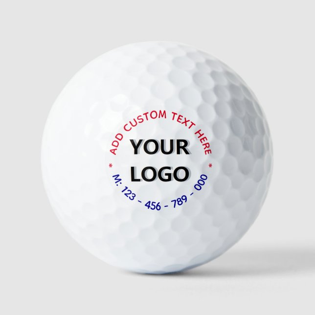 Custom Logo and Text Stamps Golf Balls Example (Front)