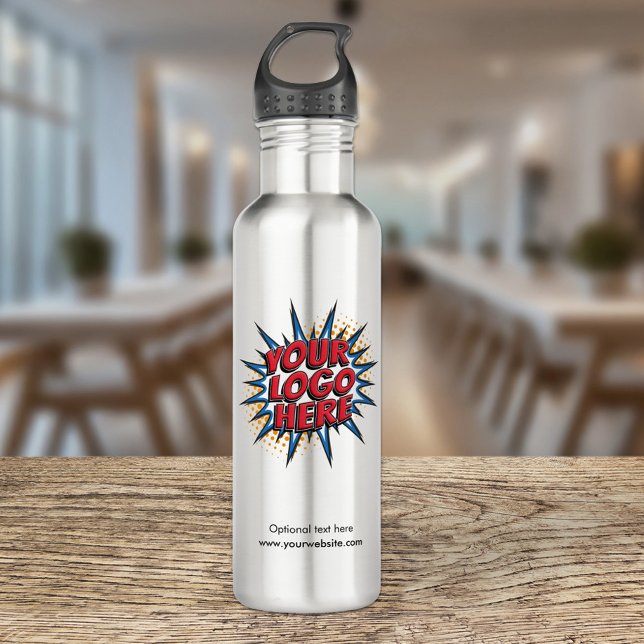 Custom Logo and Text Upload Branded Water Bottle (Creator Uploaded)