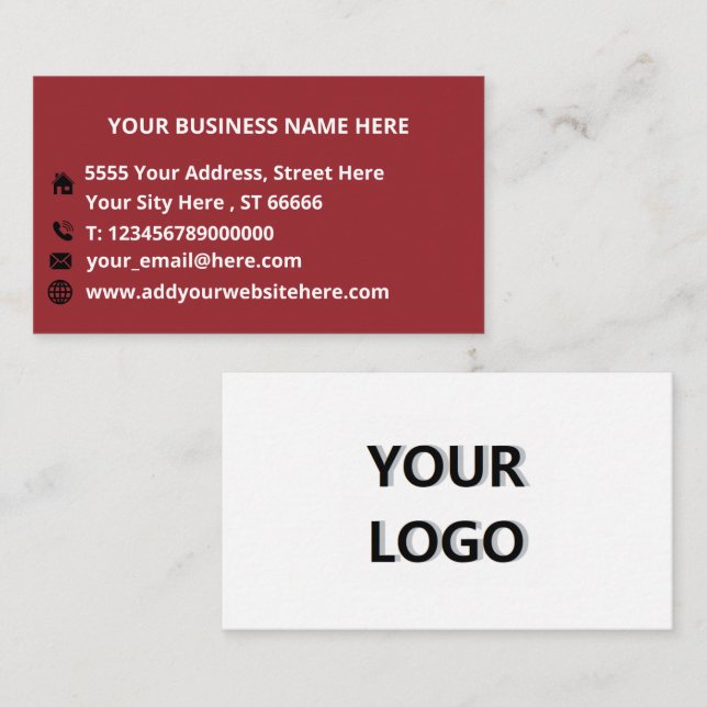 Custom Logo and Text Your Own Design Business Card (Front/Back)