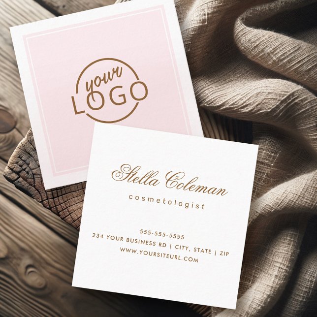 Custom logo  any colour border elegant minimalist square business card (Custom logo any color border elegant minimalist square business card)