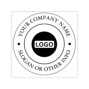 Custom Logo Badge   Minimal Black & White Self-inking Stamp