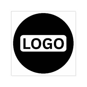 Custom Logo Badge   Minimal Black & White Self-inking Stamp