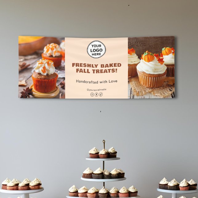 Custom Logo Bakery Cupcake Pastry Chef Business Banner (Custom Logo Bakery Cupcake Pastry Chef Business Banner)