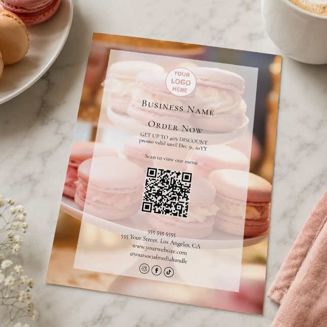 Custom Logo Bakery Photo QR Code Flyer (Custom Logo Bakery Photo QR Code Flyer)