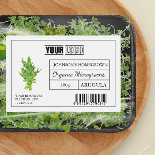 Custom Logo & Barcode Arugula Microgreens Food Label