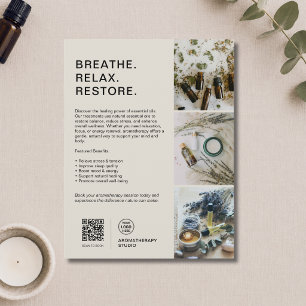 Custom Logo Beige Aromatherapy Spa Business Flyer