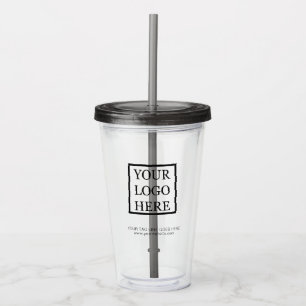 Custom Logo Black Business Promotional Acrylic Tumbler