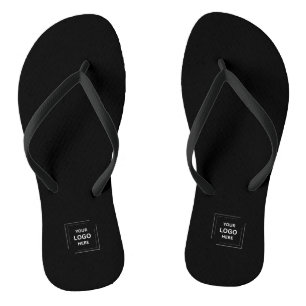 Custom Logo Black Corporate Flip Flops