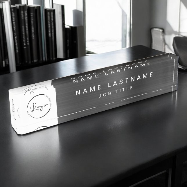 Custom Logo Black Metallic Professional Nameplate (Creator Uploaded)