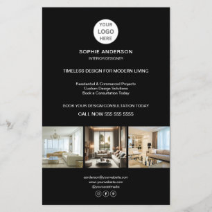 Custom Logo Black Professional Business Flyer
