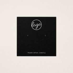 Custom Logo Black Square Earring Holder Card
