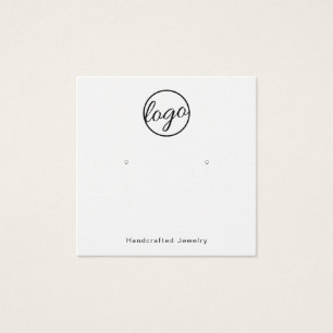 Custom Logo Black White Square Earring Holder Card