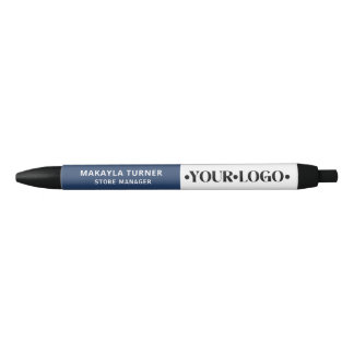 Custom Logo Blue Black Ink Pen
