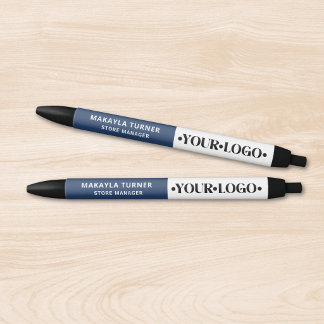 Custom Logo Blue Black Ink Pen