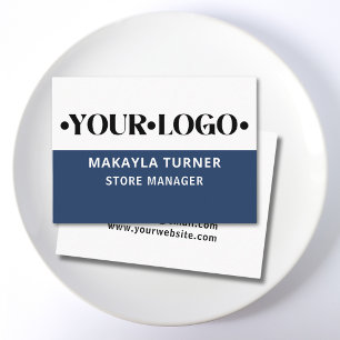 Custom Logo Blue Business Card