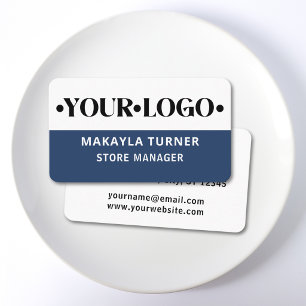 Custom Logo Blue Business Card