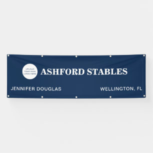 Custom Logo Blue Equestrian Stall Horse Show Banner