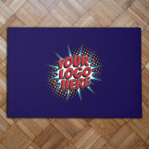 Custom Logo, Blue Promotional Door Mat