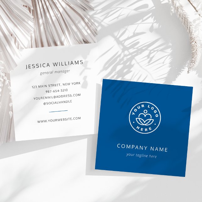 Custom Logo Bold Minimalist Corporate Square Business Card (Creator Uploaded)