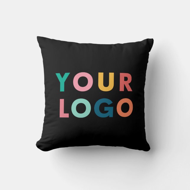 Custom Logo Branded Business Throw Pillow  (Front)