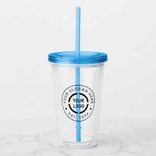 Custom Logo branded promotional Acrylic Tumbler