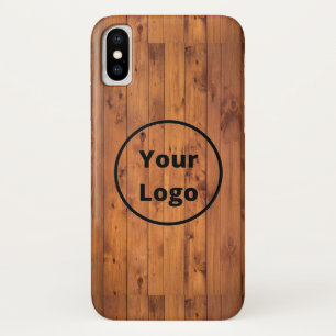 Custom logo brown wood Case-Mate iPhone case