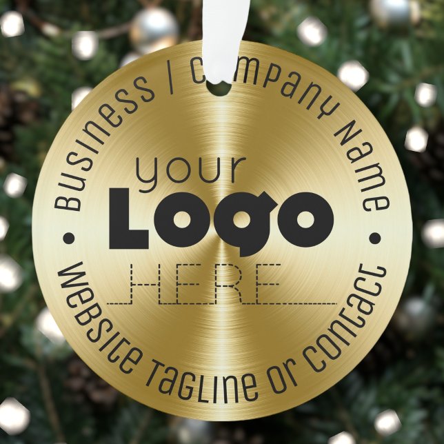 Custom Logo Brushed Gold Acrylic Christmas Tree Ornament (Creator Uploaded)