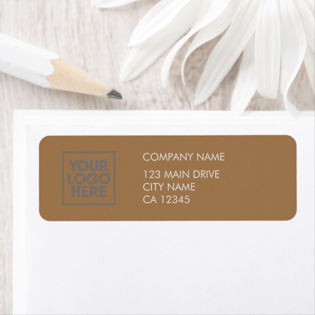 Custom Logo | Business Black Return Address Label (Insitu)