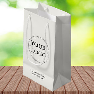 Custom Logo Business Branded Cream Small Gift Bag