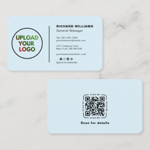 Custom Logo Business Card – Social Media QR Code