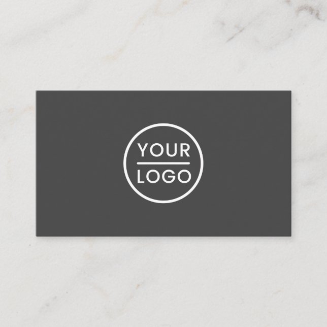 Custom logo business cards - modern, grey, white (Front)