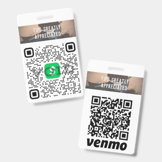 Custom Logo Business Cashless Tipping QR Badge ID Badge