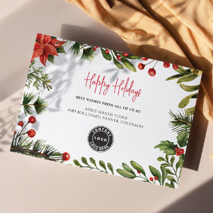 Custom Logo Business Christmas Holidays Card