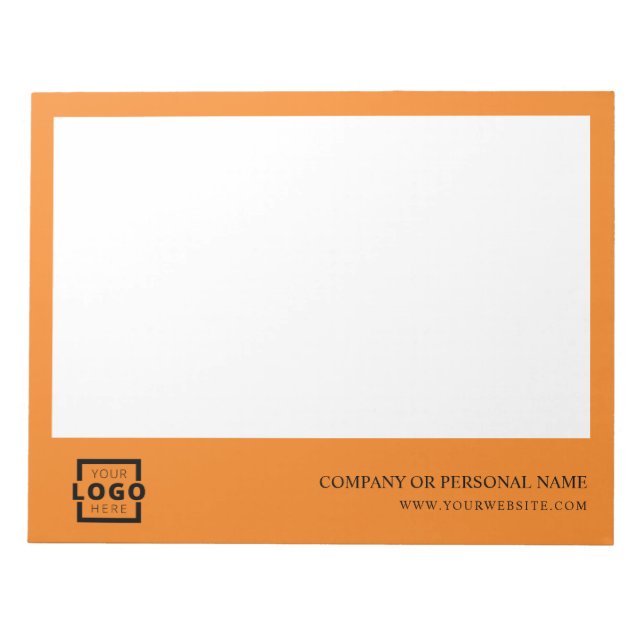 Custom Logo Business Company Branded Gift Orange Notepad (Front)