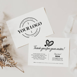 Custom Logo Business Company Branded Package Order Thank You Card