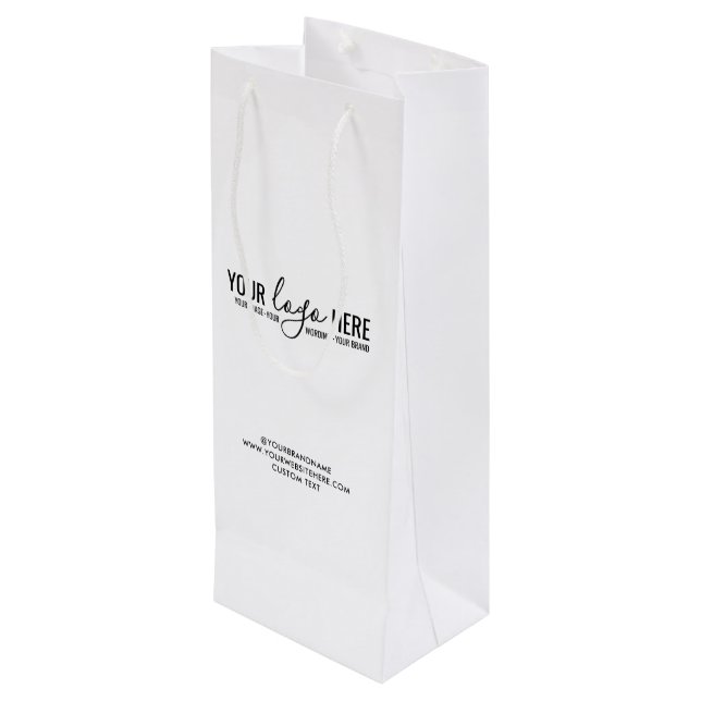 Custom Logo Business Company Corporate Trade Show  Wine Gift Bag (Back Angled)