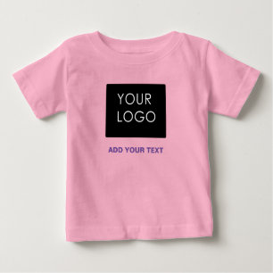 Custom Logo Business Company Pink Baby T-Shirt