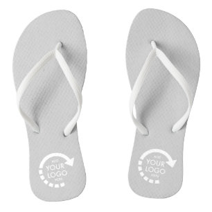 Custom Logo Business Company Staff Cool Grey Jandals