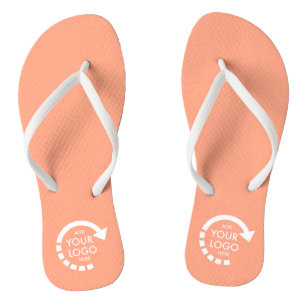 Custom Logo Business Company Staff Peachy Coral Jandals