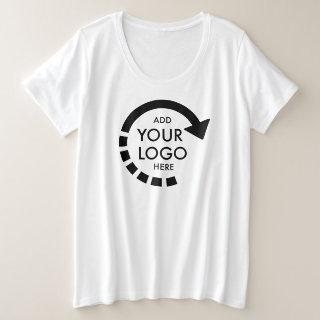 Custom Logo Business Company Staff Plus Size T-Shirt (Design Front)
