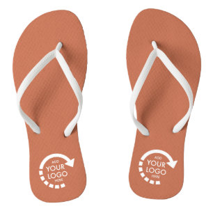 Custom Logo Business Company Staff Terracotta Jandals