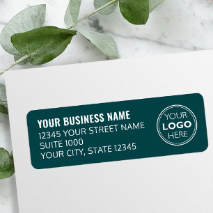 Custom Logo Business Company Teal Return Address
