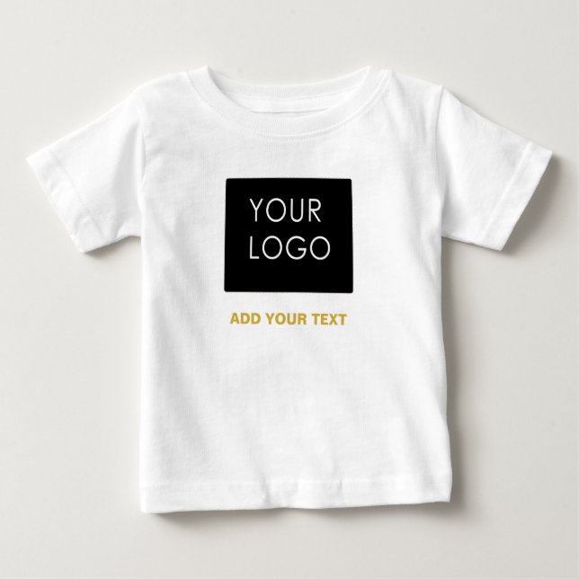 Custom Logo Business Company White Baby T-Shirt (Front)