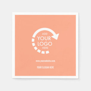 Custom logo business corporate   Peach Coral Napkin